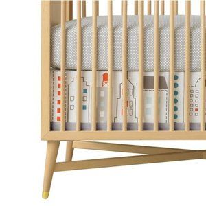 DwellStudio Building Skyline NYC Nursery Cribskirt